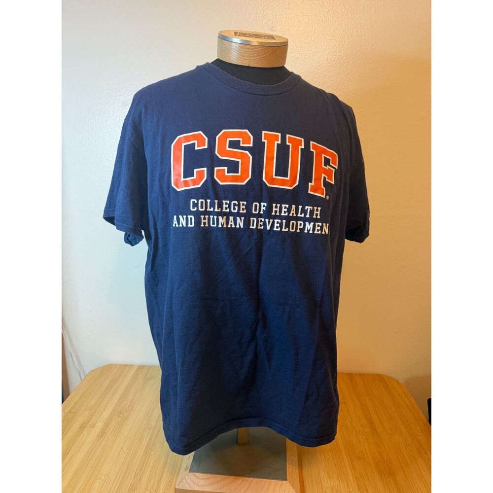 MV Sport CSUF Men's X-Large T-Shirt Navy Blue Cal State Fullerton Graphic Tee